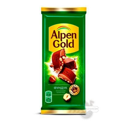 Süýtli şokolad Alpen Gold fundukly, 90 gr
