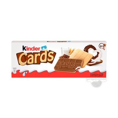 Iki gatly kitirdewük köke Kinder "Cards" kakao we süýt kremli huruşly, 128 gr (5 x 25,6 gr)