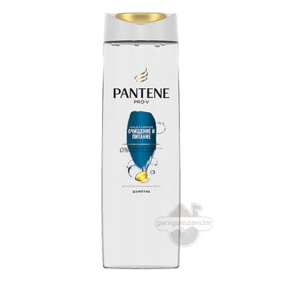 Şampun Pantene Pro-V "Miselýar arassalanma we iýmitlenme" ýagly jansyz saçlar üçin, 400 ml