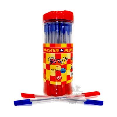 Şarikli ruçka iki taraply Master+ Giraffe 1.0 mm, gök/gyzyl