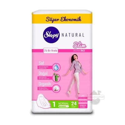 Prokladka Sleepy Natural Örän inçe 1 normal 5 damja, 24 sany