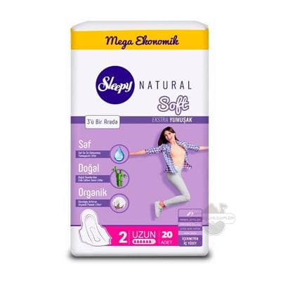 Prokladka Sleepy Natural Örän ýumşak 2 long 6 damja, 20 sany