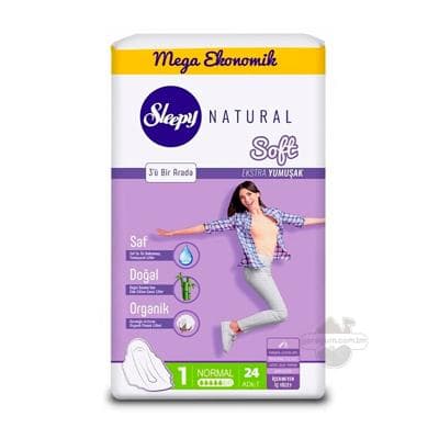 Prokladka Sleepy Natural Örän ýumşak 1 normal 5 damja, 24 sany