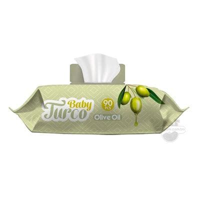 Çygly salfetkalar Baby Turco "Olive Oil", 90 sany
