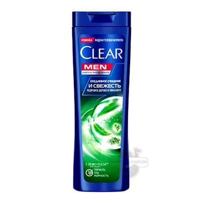 Şampun Clear erkekler üçin goňaga garşy, gündelik arassalamak we täzelenmek, 180 ml
