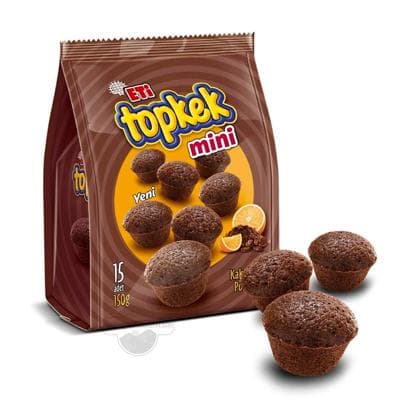 ETi "topkek" Kakaoly we pyrtykally mini keksler, 150 gr