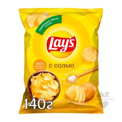 Ýeralmadan çipsi "Lay's" duzly (Russiýa), 140 gr