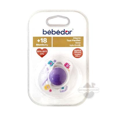 Çagalar üçin emzik Bebedor "Cherry", (18+aý)