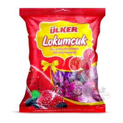 Ülker "Lokumcuk" gyzyl miweler tagamly marmelad süjiler, 205 gr