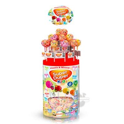 Karamel süýjiler Durukan "Super Duper kids" witamin we mineral garylan garyşyk miweler tagamly, 7 gr