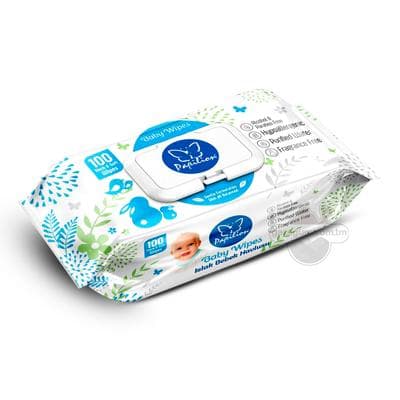 Çagalar üçin çygly salfetkalar Papilion Baby, 100 sany