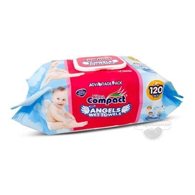 Çagalar üçin çygly salfetkalar Ultra Compact "Angels" 120 sany