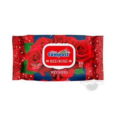 Çygly salfetkalar Ultra Compact Red rose, 100 sany