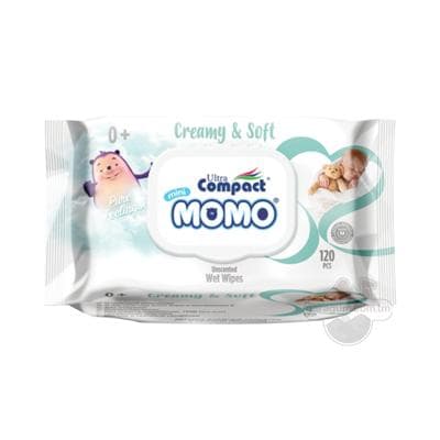 Çygly salfetkalar Ultra Compact Momo Creamy & Soft, 120 sany