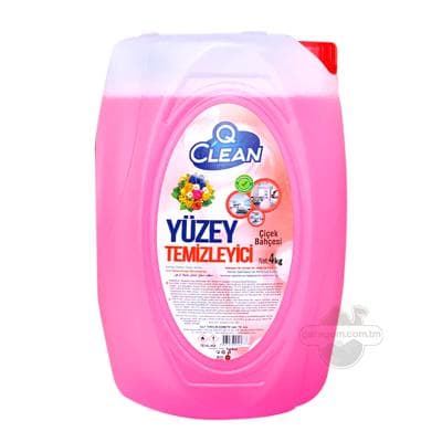 Pol we gaty üstleri arassalaýjy serişde Q Clean "Çiçek bahçesi", 4 lt