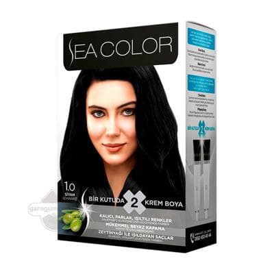 Saç üçin boýag krem "Sea Color" 1.0 natural-gara
