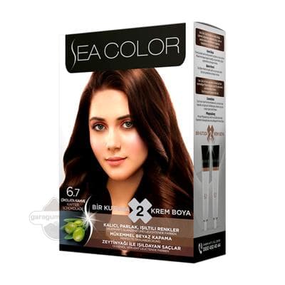 Saç üçin boýag krem "Sea Color" 6.7 şokoladly kofe