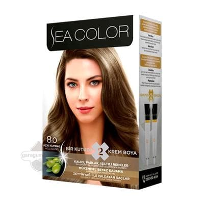 Saç üçin boýag krem "Sea Color" 8.0 açyk-saryýagyz