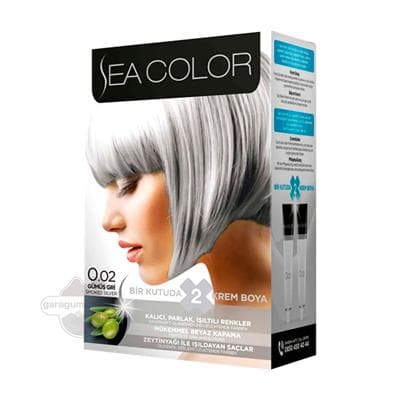 Saç üçin boýag krem "Sea Color" 0.02 kümüş-kül