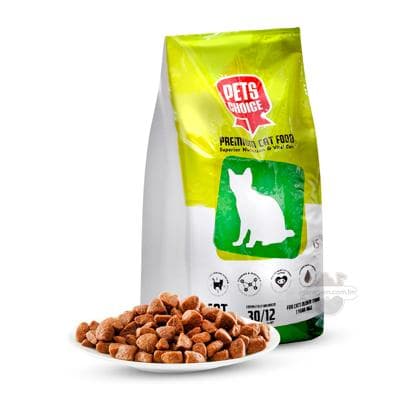 Pişikler üçin gury iýmit Pet's Choice Gourmet ähli tohumdaky uly ýaşly pişikler üçin, 1 kg (çekimli)