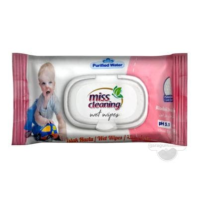 Çagalar üçin çygly salfetkalar Miss cleaning, 90 sany