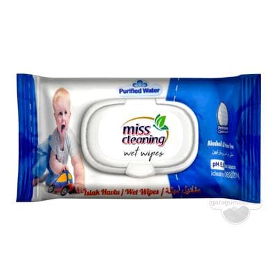 Çagalar üçin çygly salfetkalar Miss cleaning, 90 sany