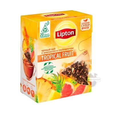 Gara çaý Lipton "Tropical fruit" ananas we greýpfrut haltajykly, (20 sany) 36 gr