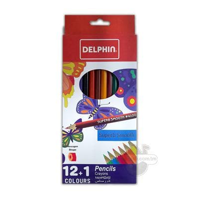 Reňkli galamlar DOLPHIN, 12 reňk + 1 (4100-12CB)